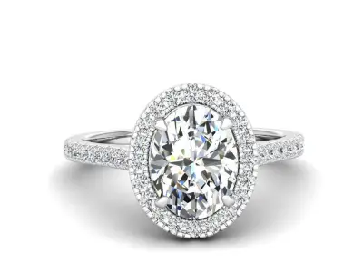 Engagement ring Mia oval 3D print model