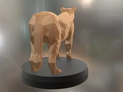 Parametric Lioness Low-poly 3D model