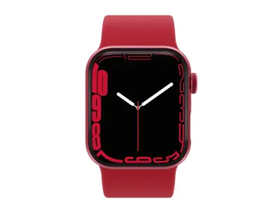 Apple Watch 7 - Red Aluminium Case with Sport Band Low-poly 3D model