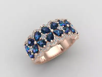 Flower ring 122-MW 3D print model