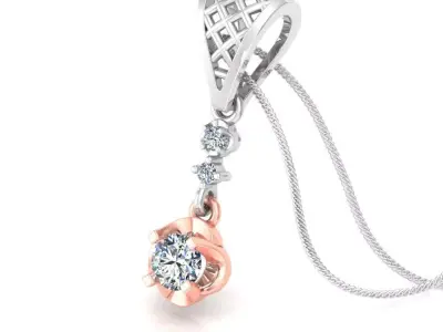 PENDANT diamond gold and rose gold 3D print model