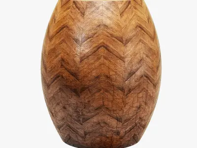 Rouge decor banana bark drum stool 3D model