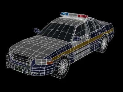 Police Car Low-poly 3D model 3