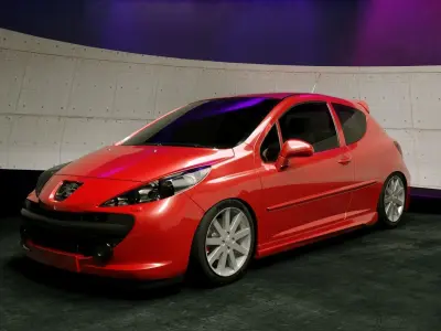 Peugeot 207 3door modified Low-poly 3D model