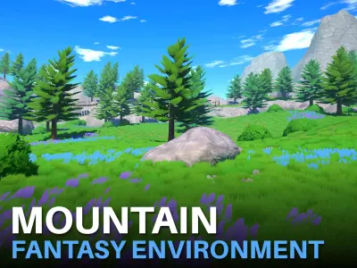 Mountain - Stylized Fantasy Environment Free low-poly 3D model