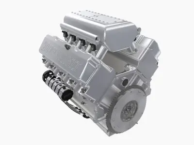 Ford SmallBlock Bennett Racing engine Low-poly 3D model