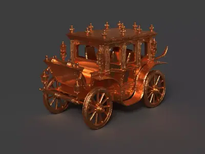 Chinese ancient  carriage   Low-poly 3D model by aceimagedesign-1 - Low-poly