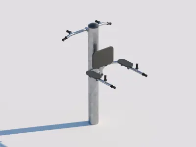 Outdoor fitness pull-up and dip station 3D model