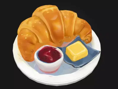 Croissant Delight  Buttery Layers of Morning Luxury 3D model