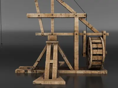 Medieval Lifting  Device Low-poly 3D model