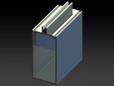 Aluminum Extruded Mullions MOD AL-03cw Low-poly 3D model