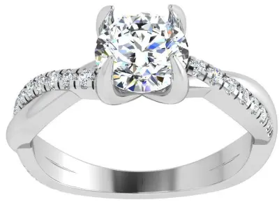 Round Diamond Twisted Ring 4630 3D print model