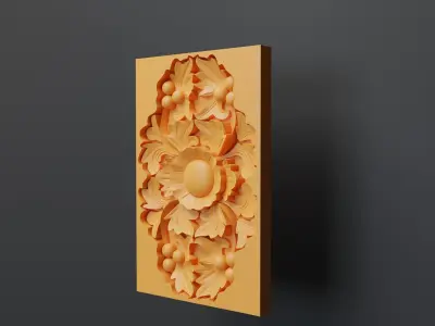 Decorative carved base mesh 3 3D model