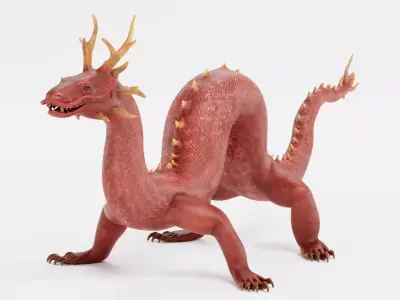 -Chinese Dragon - Realistic- Low-poly 3D model