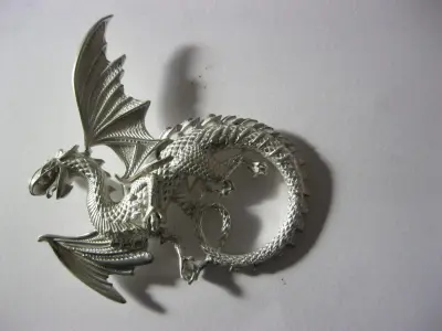 Whitby wyrm Dragon pendant 3D print model