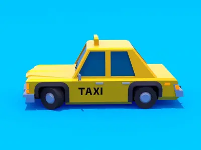 TAXI vehicle Low-poly 3D model