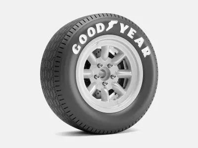 15x8 Minilite Wheel Goodyear Blue Streak 600 Tire  3D print model