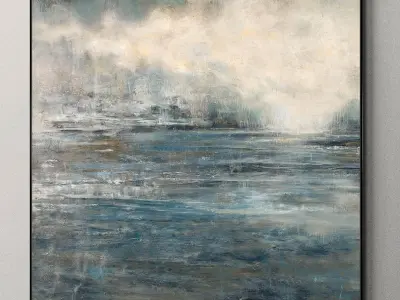 Plaster two square photo frames 36 Low-poly 3D model