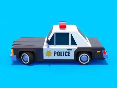 Police car Low-poly 3D model