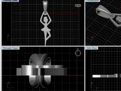 Ballerina pendant and bracelet  3D print model