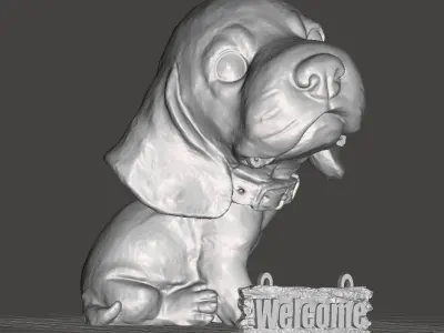 welcome puppy beagle with and without hooks snoopy puppy 3D print model