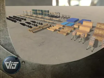 Sportcenter - Gym Props Collection HQ - PBR Low-poly 3D model