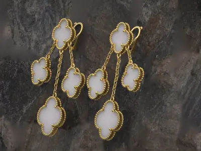 Earring  Magic Alhambra  3D print model