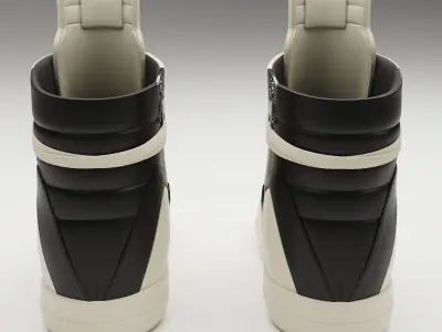 Sneakers Rick Owens Geobasket Converse White Low-poly 3D model