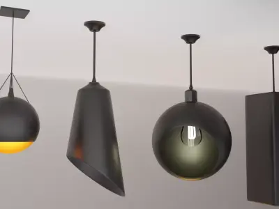 Lamp collection Low-poly 3D model