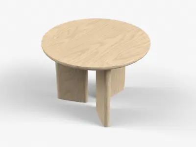 Morro low Table in medium oak Low-poly 3D model