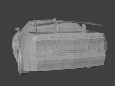 NIssan Car Lowpoly Gameready Low-poly 3D model