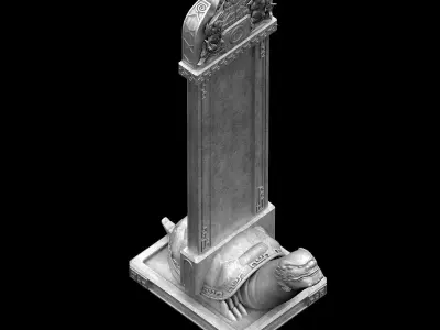 Stone Decoration - Turtle Stone Monument 06 3D model