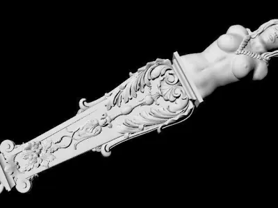 antique baluster 3D model 10