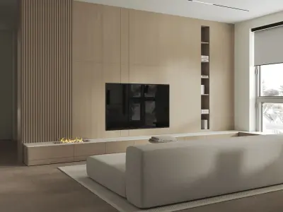 Minimalistic interior 3D model