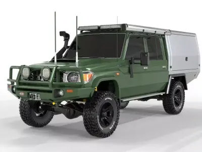 Landcruiser 2020 79 Series with Phoenix Tray  Core Off-Road 3D model