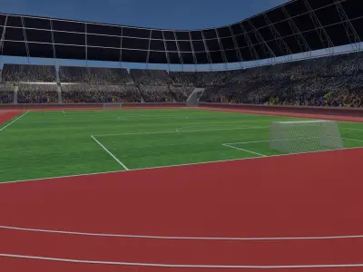 Olympic Stadium - Soccer Fans Low-poly 3D model get