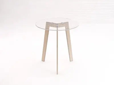SIDE TABLE---Glass tray and tripod in Y 3D model