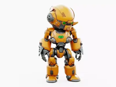 ROBO ZERO-M2  Rigged for Unreal Engine - Unity - MIXAMO 3D model