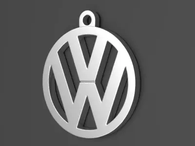 volkswagen logo key ring 01 3D print model