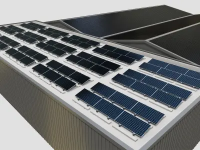 Rooftop Lightweight Solar Construction Type-3 3D model