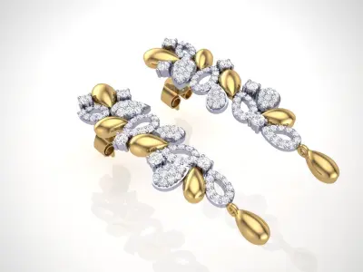 Women Earrings STL OBJ FBX Renders Details 3D print model