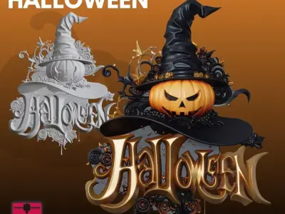 Halloween Medallion STL Decorative 3D Model 3D print model