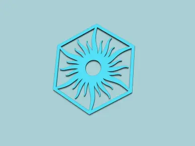 Hexagonal Wall Panel A33 Sun - Interior Design Decoration 3D print model