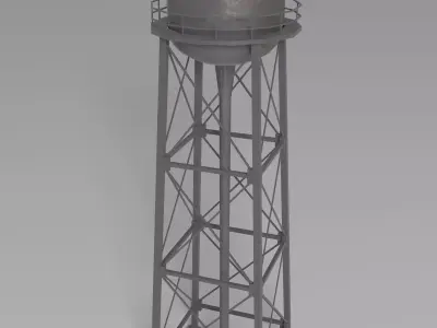 Water Tower Free low-poly 3D model