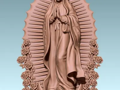 Our Lady of Guadalupe - Relief - Mexico - CNC and 3D print model