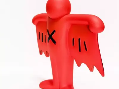 Keith Haring Flying Devil Red toy 3D print model