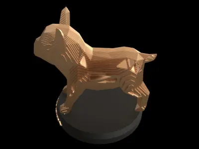 Parametric V Bulldog Puppy Low-poly 3D model