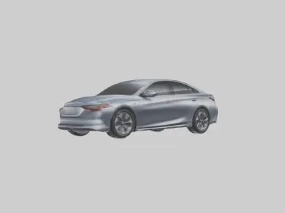 Hightech Hybrid Sedan model Low-poly 3D model