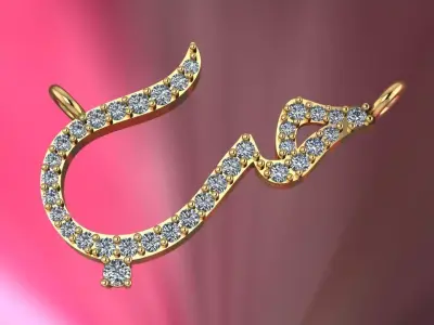 love pandant 3D print model