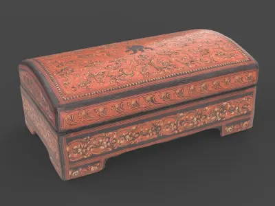 Casket made of resin Low-poly 3D model